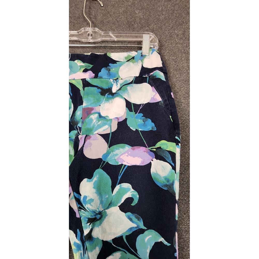 Soft‎ Surroundings Floral Print Cotton Blend Slim Leg Dress Pants PS - Picture 2 of 8
